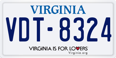 VA license plate VDT8324