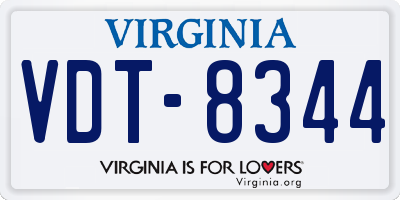 VA license plate VDT8344