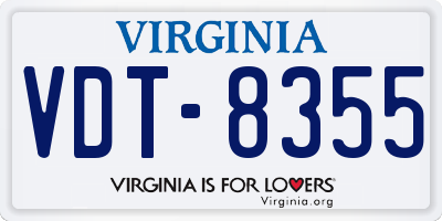 VA license plate VDT8355