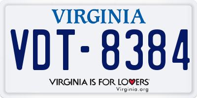 VA license plate VDT8384