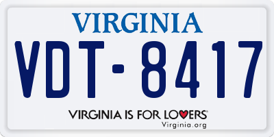 VA license plate VDT8417