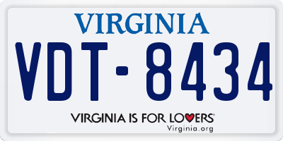 VA license plate VDT8434