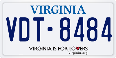 VA license plate VDT8484