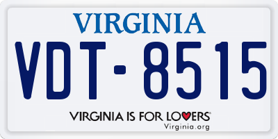 VA license plate VDT8515