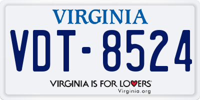 VA license plate VDT8524