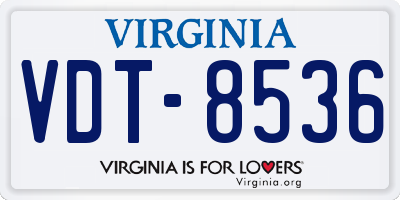VA license plate VDT8536