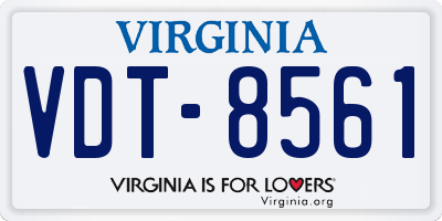 VA license plate VDT8561