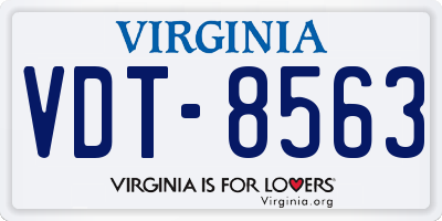 VA license plate VDT8563
