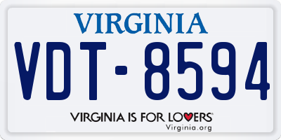 VA license plate VDT8594