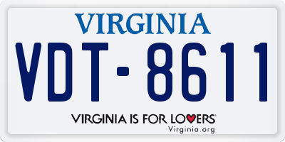 VA license plate VDT8611