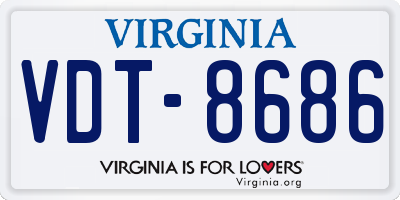 VA license plate VDT8686