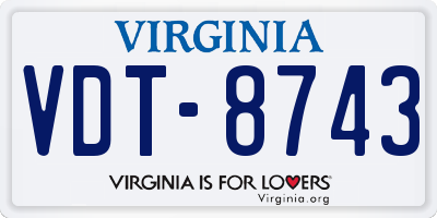 VA license plate VDT8743