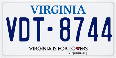 VA license plate VDT8744