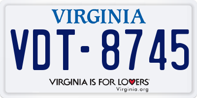 VA license plate VDT8745