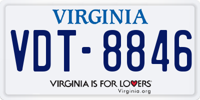 VA license plate VDT8846