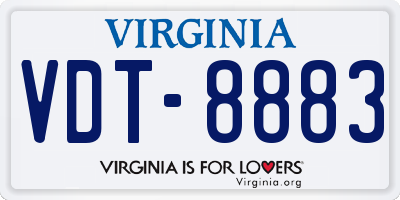 VA license plate VDT8883