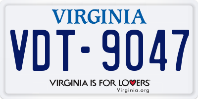 VA license plate VDT9047