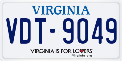 VA license plate VDT9049