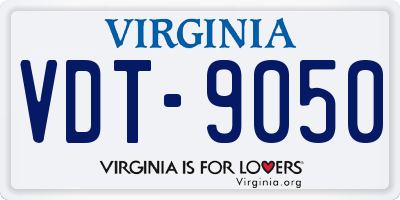 VA license plate VDT9050