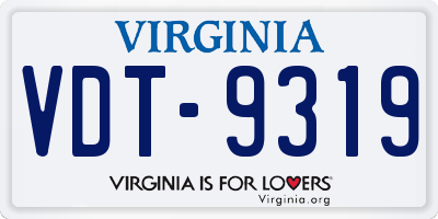 VA license plate VDT9319
