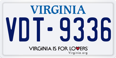 VA license plate VDT9336