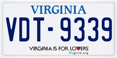 VA license plate VDT9339