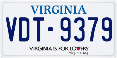 VA license plate VDT9379