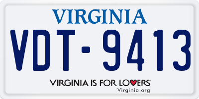 VA license plate VDT9413