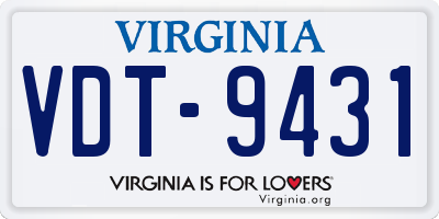 VA license plate VDT9431