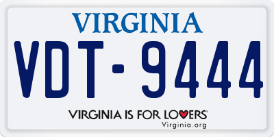VA license plate VDT9444