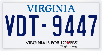 VA license plate VDT9447