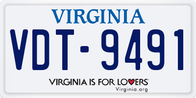 VA license plate VDT9491