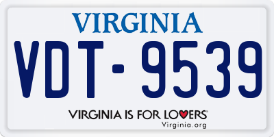 VA license plate VDT9539
