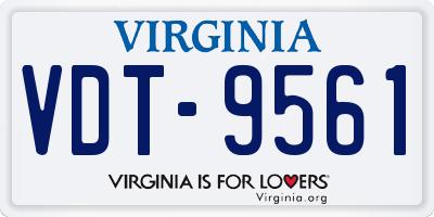 VA license plate VDT9561