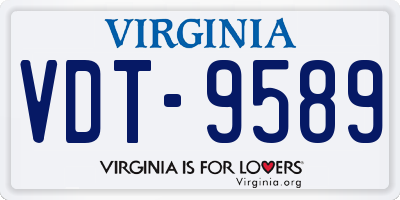 VA license plate VDT9589