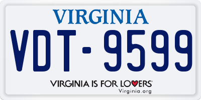 VA license plate VDT9599