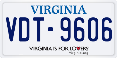 VA license plate VDT9606