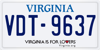 VA license plate VDT9637