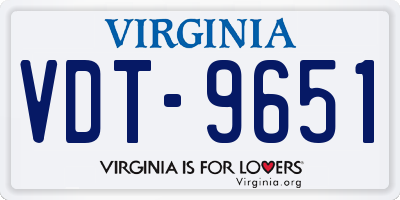 VA license plate VDT9651