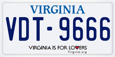 VA license plate VDT9666