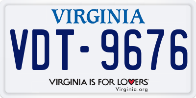 VA license plate VDT9676