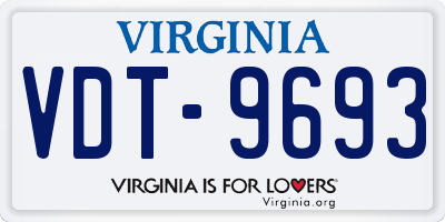 VA license plate VDT9693