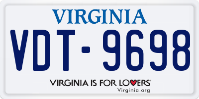 VA license plate VDT9698