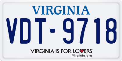 VA license plate VDT9718