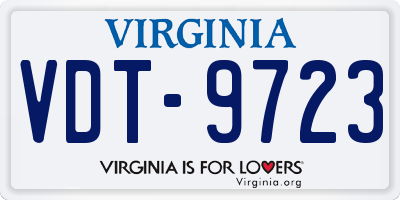 VA license plate VDT9723
