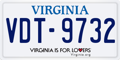 VA license plate VDT9732