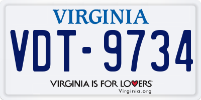 VA license plate VDT9734