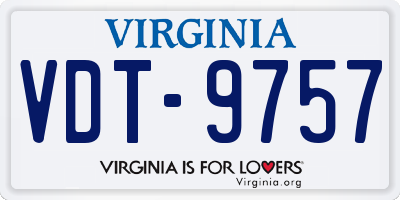 VA license plate VDT9757