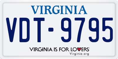 VA license plate VDT9795