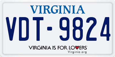 VA license plate VDT9824